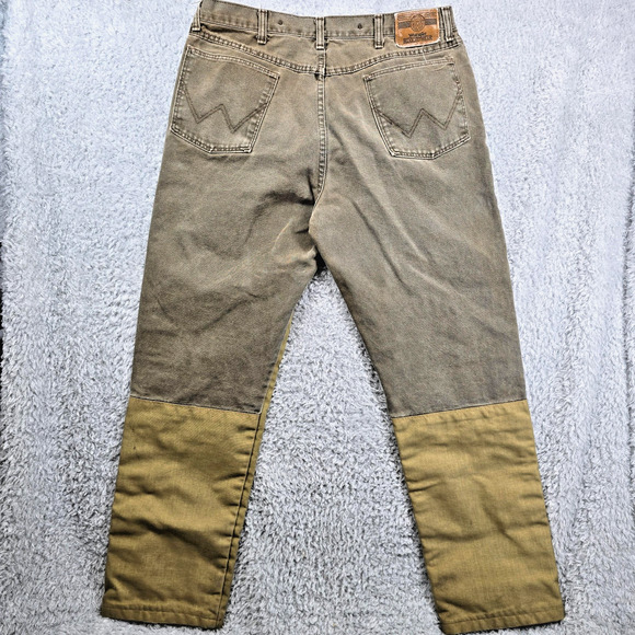 Vintage Wrangler Mens Upland Hunting Pants 33x29 Brown Brush Guard Double Knees - Picture 2 of 16